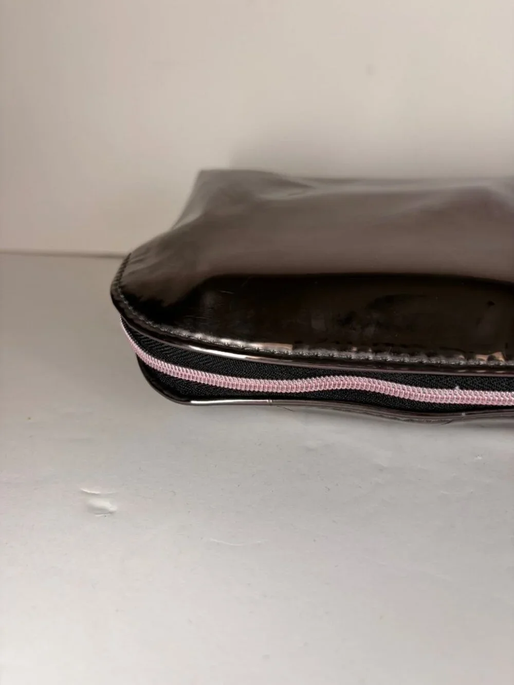 YSL Beaute Yves Saint Laurent Cosmetic Makeup Bag Black Opium Metallic Silver